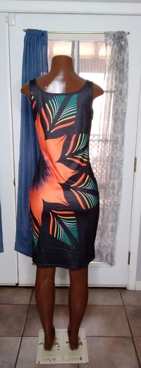 Image 3 of FLORAL PRINT TANK BODYCON SLEEVELESS DRESS ORANGE 