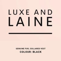Genuine Fur Collared Vest - Black