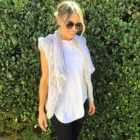 Image 2 of Short Collar Vest - GREY SNOW