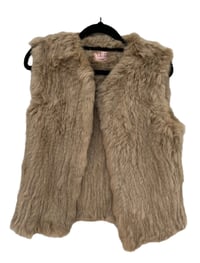 Image 3 of Genuine Fur Round Neck Vest - Camel
