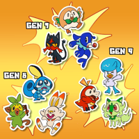 Image 3 of Pokemon GEN 1-9 Starters || Die Cut Stickers