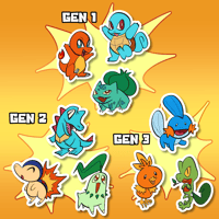 Image 1 of Pokemon GEN 1-9 Starters || Die Cut Stickers