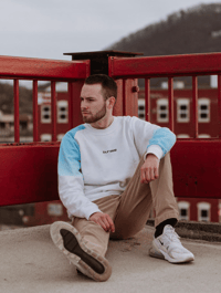 Image 4 of Blue Dip Dye Raglan Crewneck