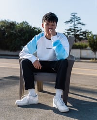 Image 2 of Blue Dip Dye Raglan Crewneck