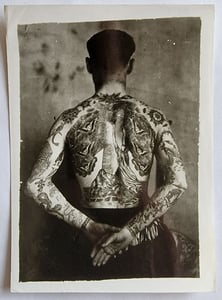 Image of original antique vintage george perry kobel tattoo tattooed man photo 5x7