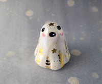 Adorable Rainbow Ghost with Gold Luster