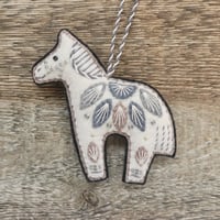 Image 1 of Grey and White Horse Decoration