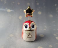 Rainbow Wizard Owl with a Golden Star