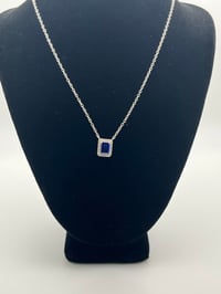 Image 3 of 925 Silver Necklace Blue Cz