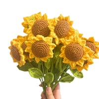 7-pieces of Knitted Sunflowers