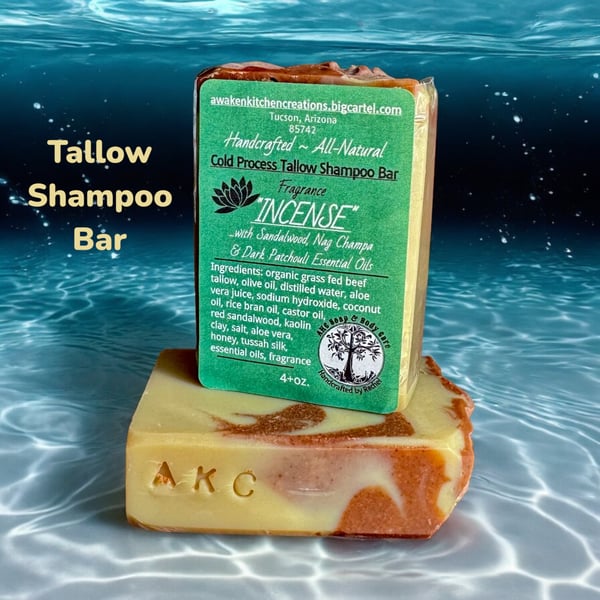 Image of NEW!! All-Natural Cold Process Tallow Shampoo Bar 