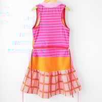 Image 5 of court court neon orange pink racerback 8/10 sleeveless courtneycourtney tennis dress vintage fabric 
