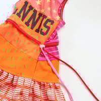 Image 2 of court court neon orange pink racerback 8/10 sleeveless courtneycourtney tennis dress vintage fabric 