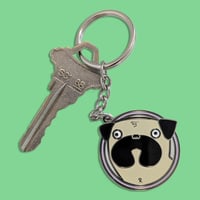 Enamel Pug Keychain