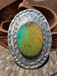 Image 5 of WL&A Handmade Sterling Silver Gem Grade Royston Belt Buckle - 3 x 2.5" - 154 Grams