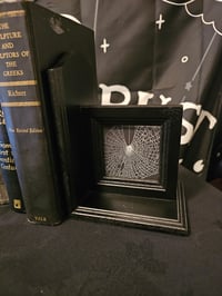 Image 5 of Gothic black BOOKENDS  with real preserved webs - PAIR 