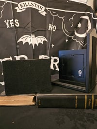 Image 7 of Gothic black BOOKENDS  with real preserved webs - PAIR 