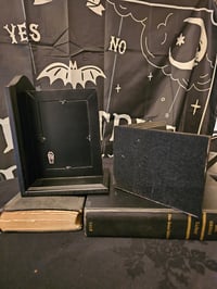 Image 11 of Gothic black BOOKENDS  with real preserved webs - PAIR 
