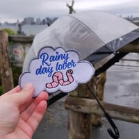 Rainy day lover - cloud iron on patch 