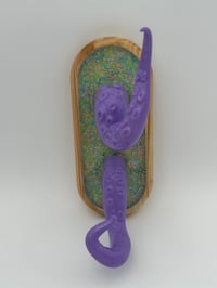 Image 3 of Double lilac tentacles on natural wooden base with pastel sprinkles