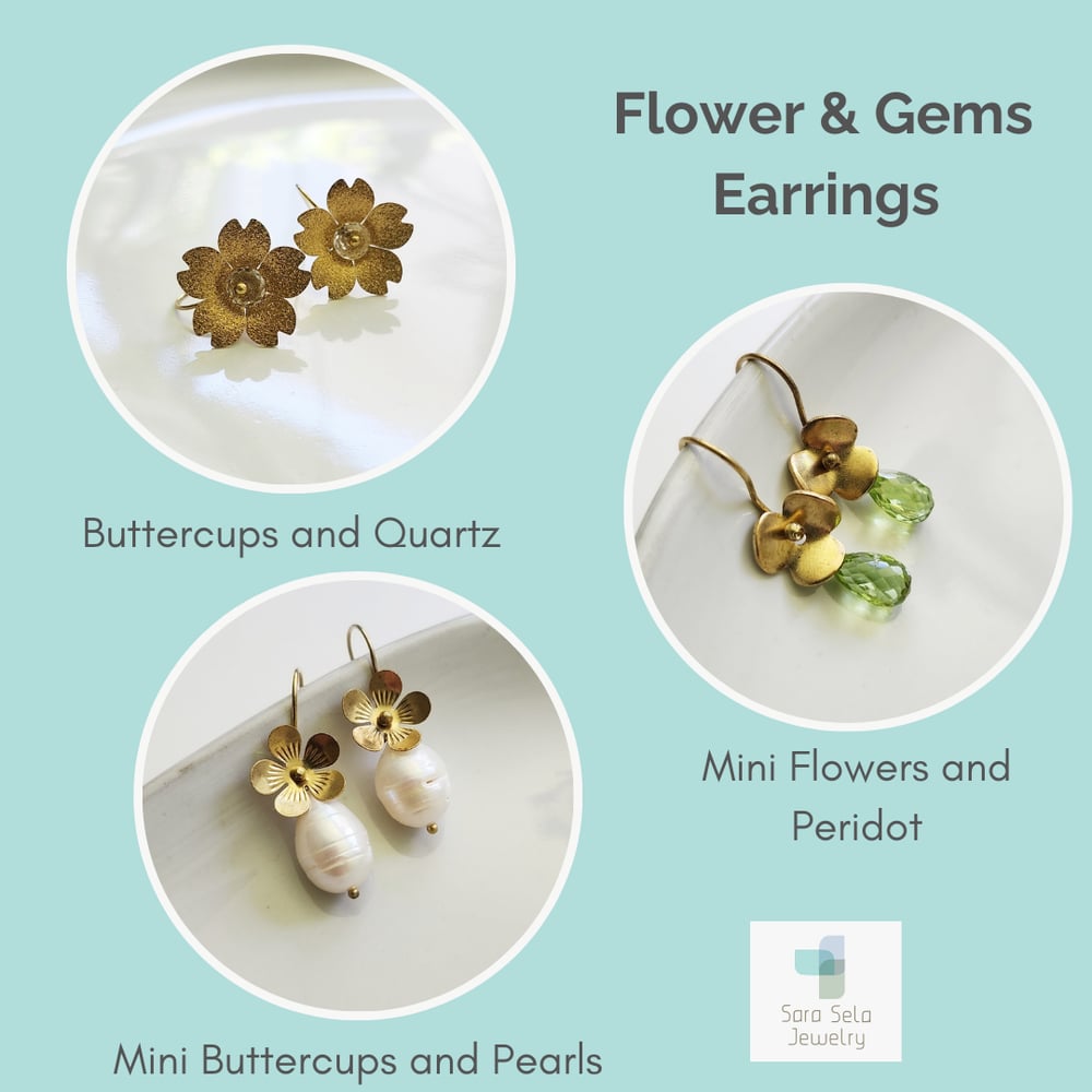 Image of Flower & Gem Earrings