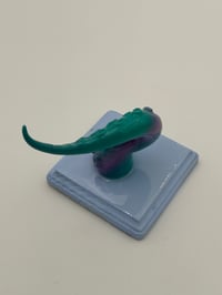 Image 3 of Single Teal and Purple Tentacle on Light blue Square