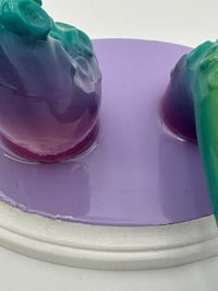 Image 5 of Double Rainbow Tentacle on White and Lilac Oval Base