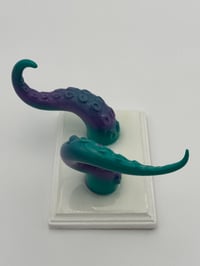 Image 3 of Double Teal and Lilac Tentacle on White Square Base