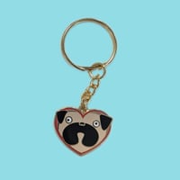 Image 2 of Heart Pug Keychain