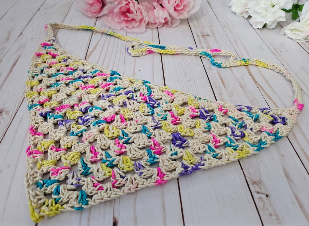 Image of Blooming petals crocheted bandana