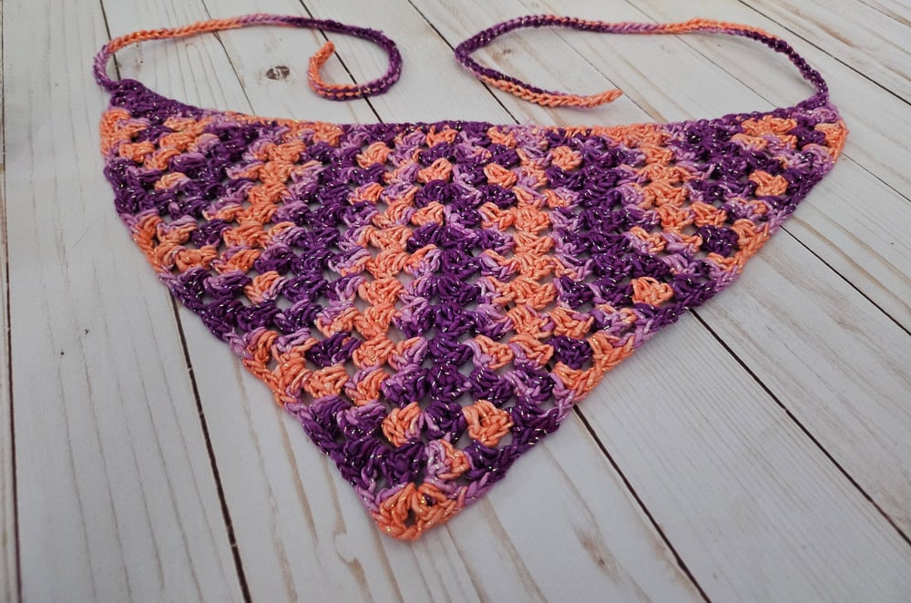 Image of Floral Fusion Crocheted Bandana