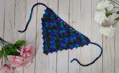 Image of Ocean Waves crocheted bandana