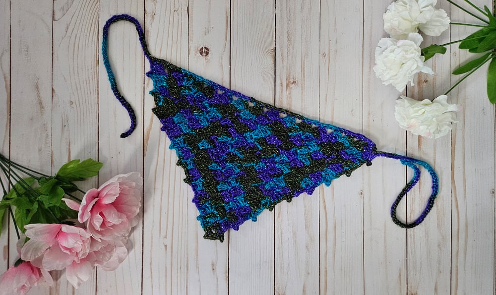 Image of Ocean Waves crocheted bandana