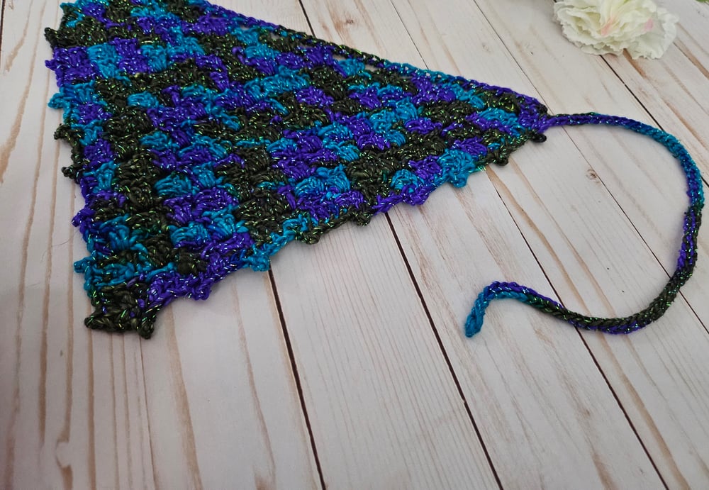 Image of Ocean Waves crocheted bandana