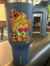 Image 3 of ‘God Knows When You Don’t Tip’ Holographic Sticker 