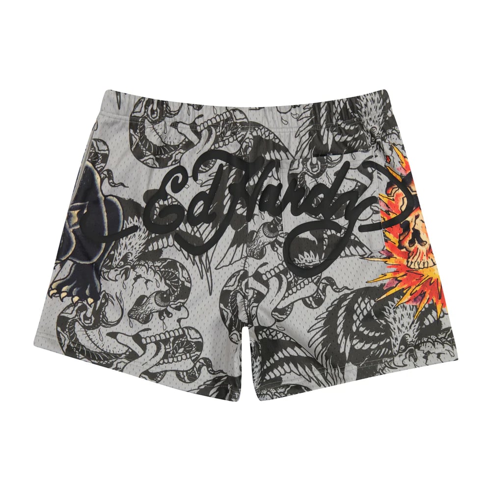Ed Hardy: Skull & Panther Mesh Shorts