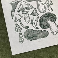 Image 2 of Fungi Linocut Print