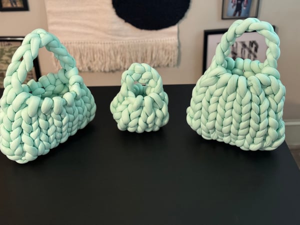 Image of Mint Marshmallow Chunky Knit Bag