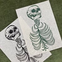 Image 3 of Skeletal Linocut Print