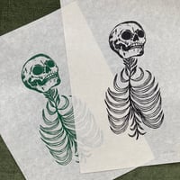Image 1 of Skeletal Linocut Print