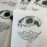 Image 3 of Chrysanthemums For Condolences Linocut Print
