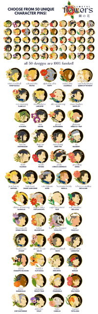 Image 2 of FULLMETAL FLOWER ENAMEL PINS