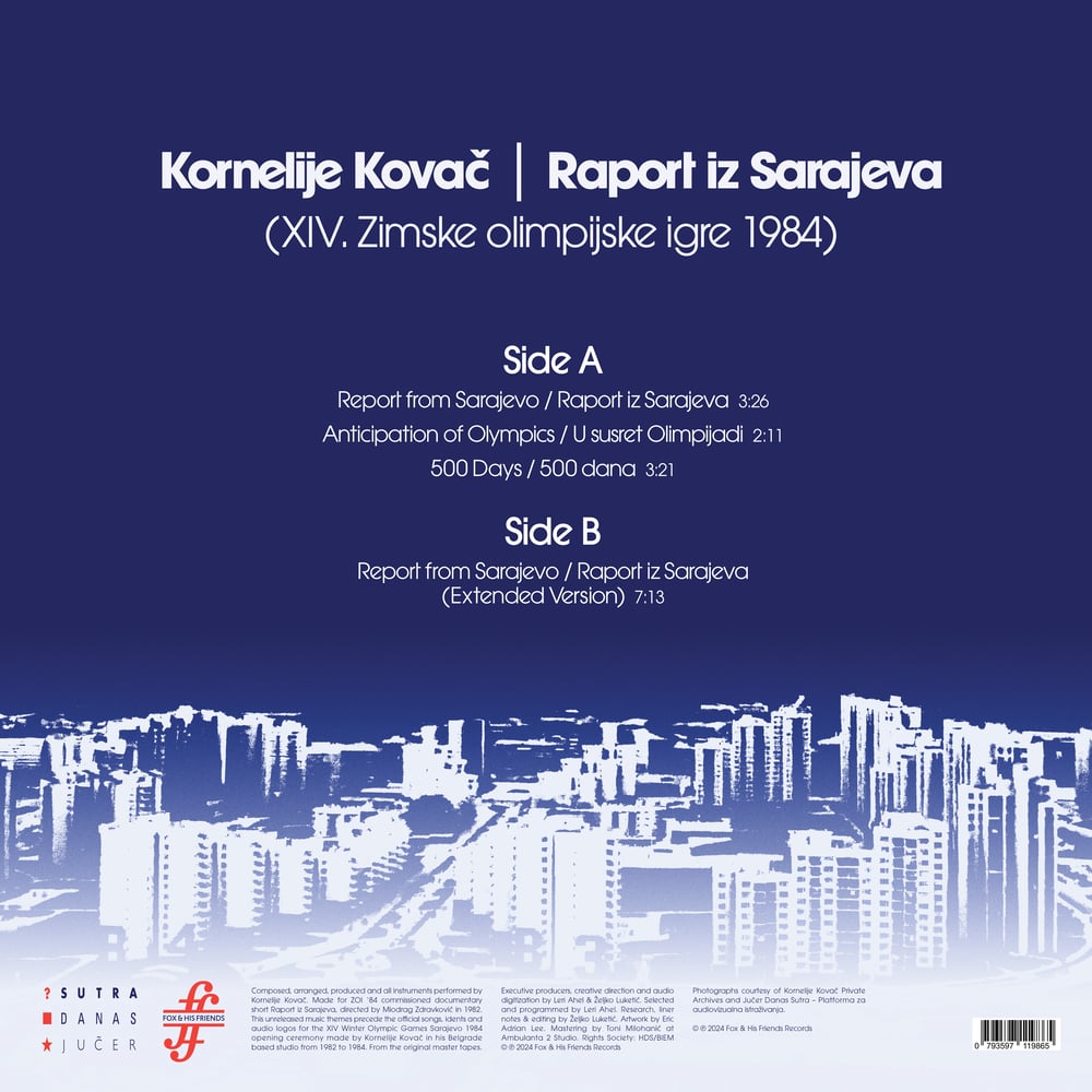 KORNELIJE KOVAC - REPORT FROM SARAJEVO (XIV Winter Olympic Games 1984) 12'' Maxi Single + INSERT