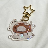 Image 1 of Eeepy Cat in Taiyaki Hat Acrylic Keychain