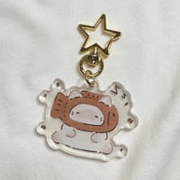 Image 2 of Eeepy Cat in Taiyaki Hat Acrylic Keychain