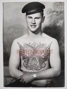 Image of original bert grimm st. louis tattoo navy tattooed man vintage antique photo 5x7