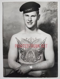 Image of original bert grimm st. louis tattoo navy tattooed man vintage antique photo 5x7
