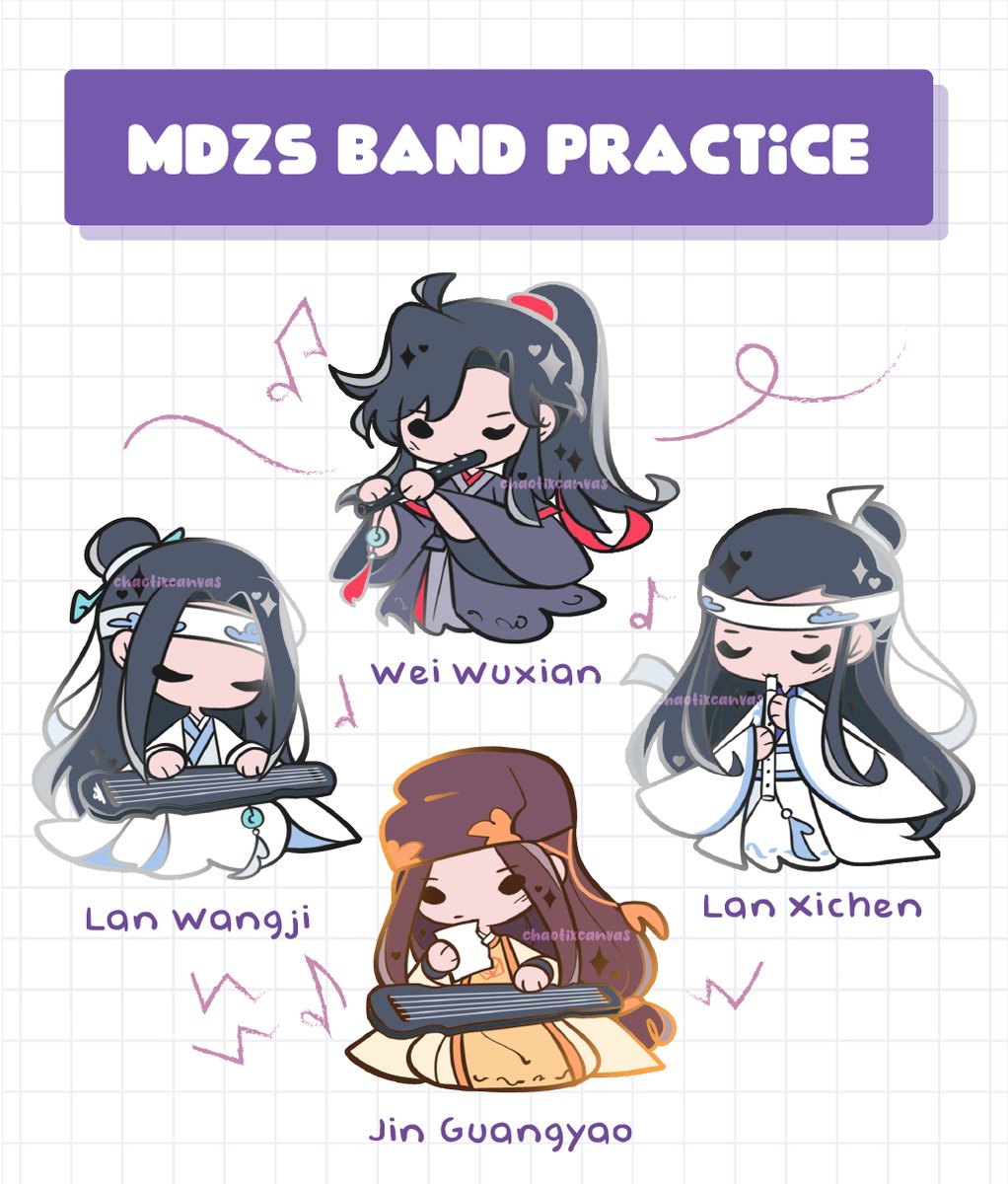 [PO] Tiny MDZS Band Practice (MDZS) - Enamel Pins | chaotixcanvas