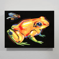 Frog & Fly - Original Painting, 9" x 12"