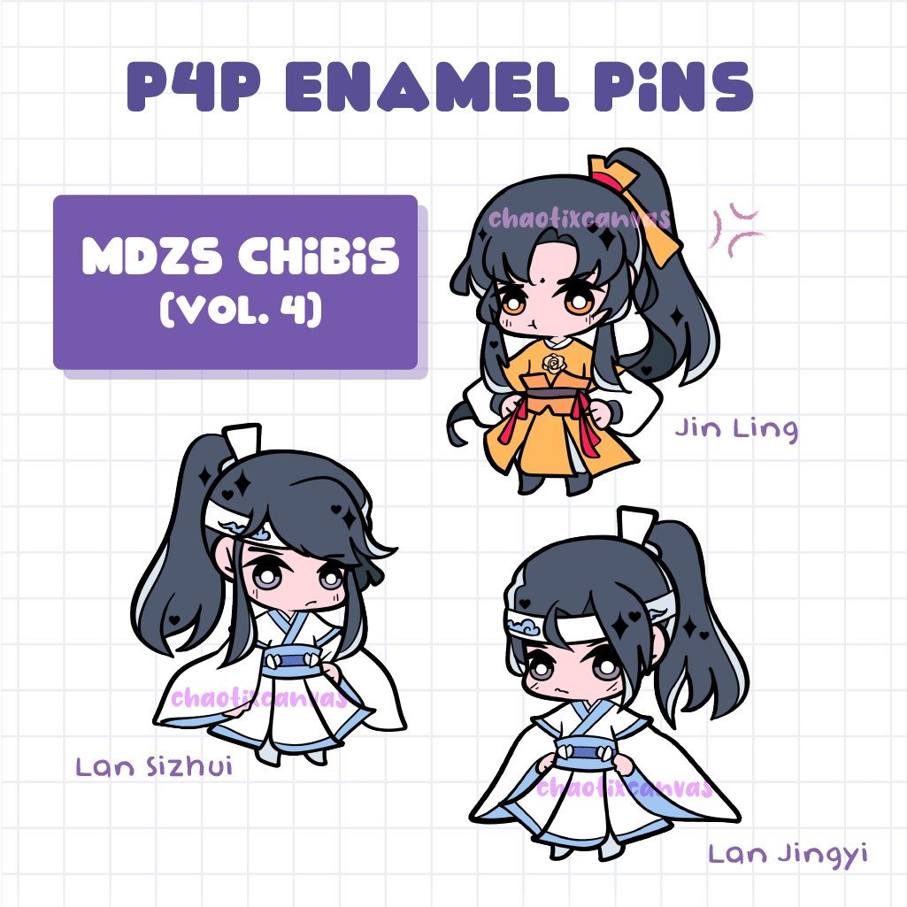 [PO] P4P MDZS Chibis Vol 4 - Enamel Pins | chaotixcanvas